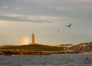 Hercules tower and rainbow